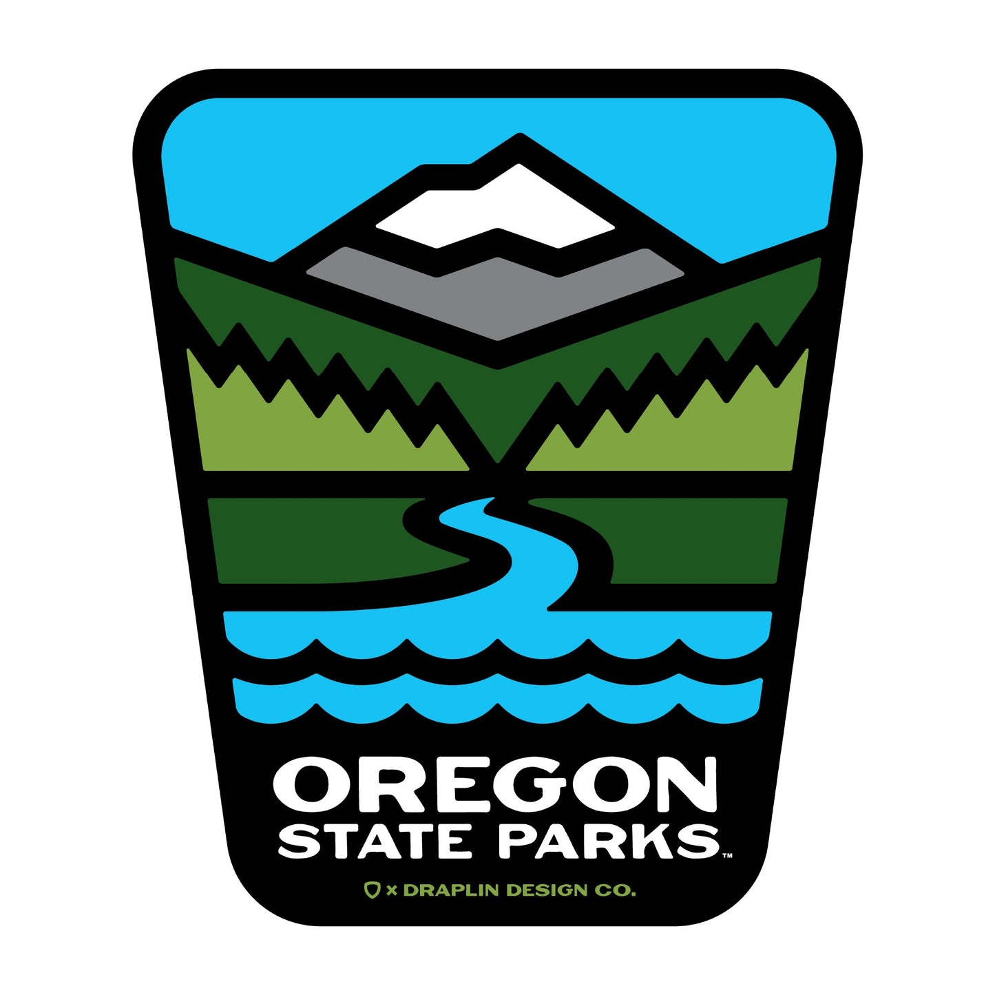 Oregon State Parks x Draplin Design Co 2" Weatherproof Sticker -Bulk