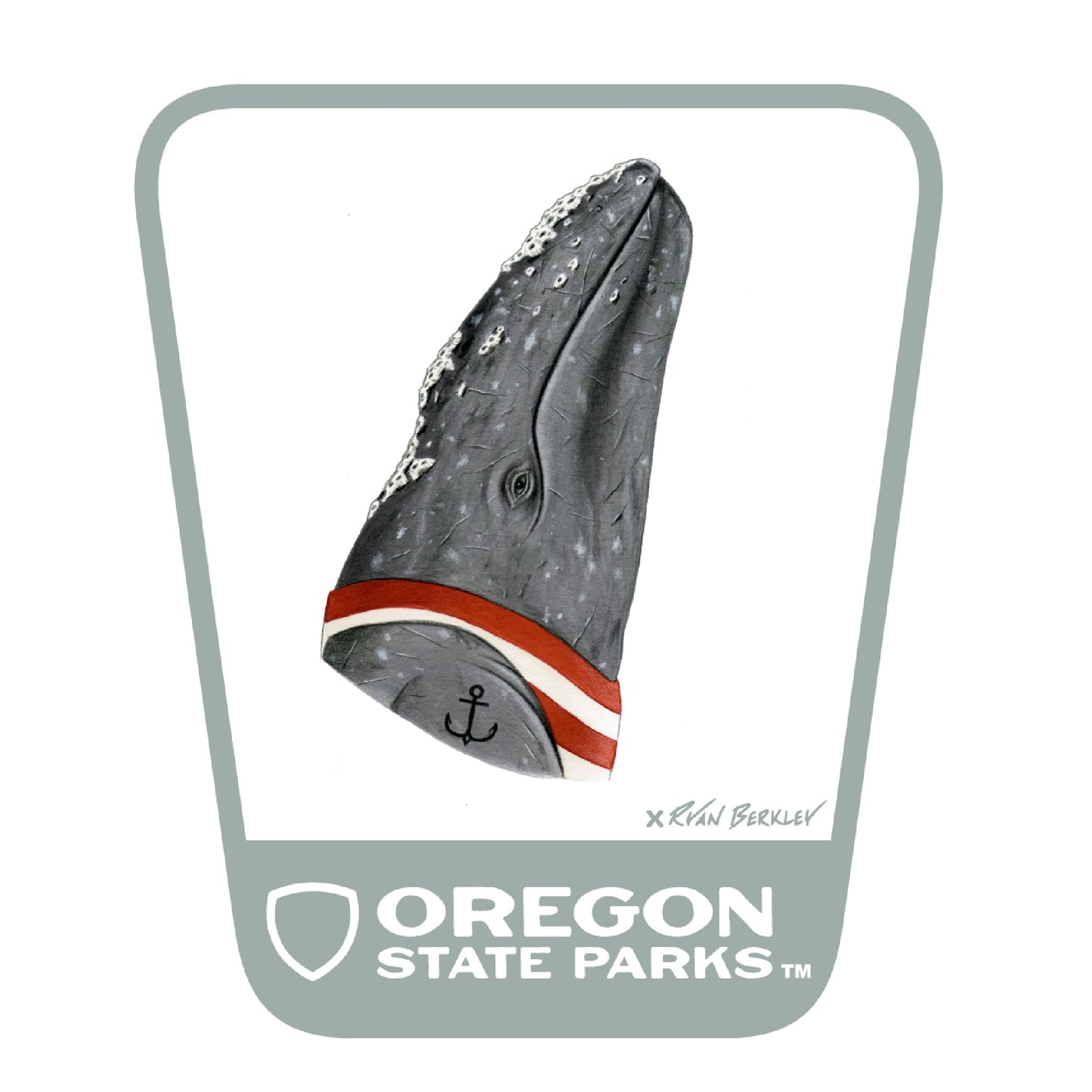 Gray Whale 3.25" Weatherproof Sticker