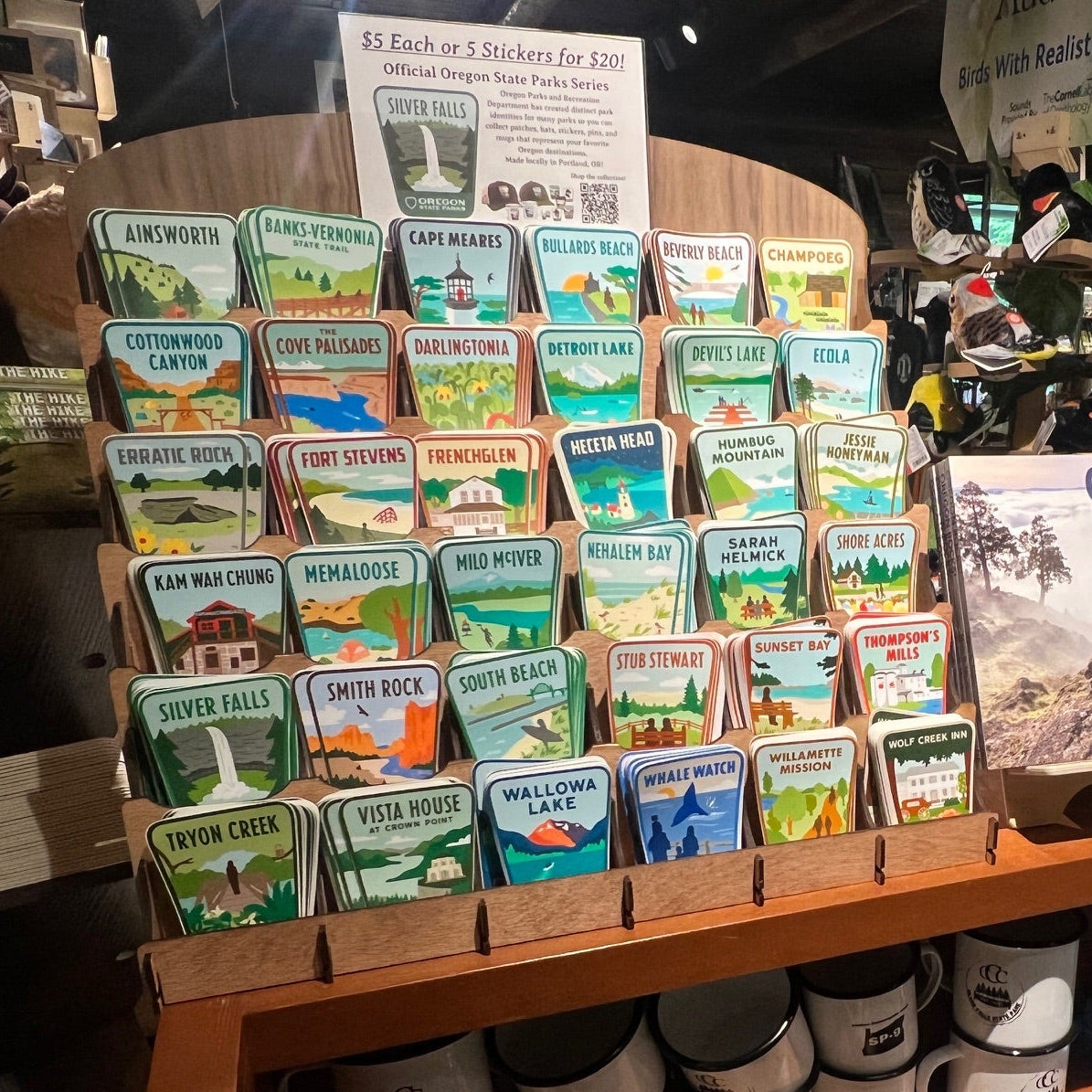 Oregon State Parks Sticker Display