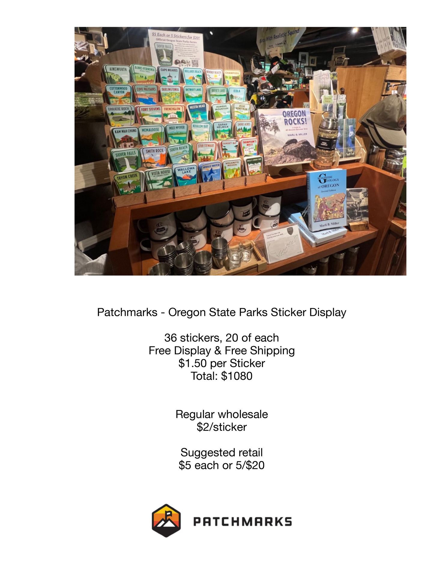 Oregon State Parks Sticker Display