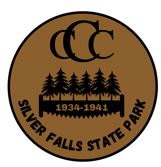 Silver Falls - CCC 1" Round Wood Pin